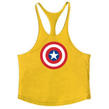 Super Hero Captain America brand clothing Singlets Mens Tank Top Muscle Shirt Superman Stringer Bodybuilding Fitness mens Vest