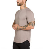 Muscleguys long t shirt Men Hip Hop Gyms t-shirt Longline Extra Long tee shirt for male Bodybuilding and Fitness Tops tshirt