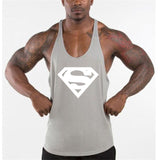 New Arrivals Bodybuilding stringer tank top Superman Gyms sleeveless shirt men Fitness Vest Singlet sportswear workout tanktop
