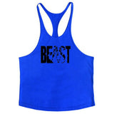 Bodybuilding Stringer Tank Top Men Cotton Curved