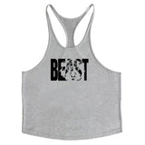 Bodybuilding Stringer Tank Top Men Cotton Curved