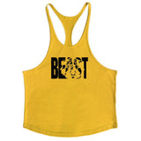 Bodybuilding Stringer Tank Top Men Cotton Curved
