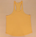 Bodybuilding Stringer Tank Top Men Cotton Curved