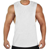 New Blank Sleeveless shirt Muscle Cut Workout Shirt Bodybuilding Tank Top Man Fitness Clothing cotton open sides vest