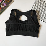 Sexy Cut Out High Impact Seamless Sports Bra Mesh Workout