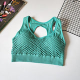 Sexy Cut Out High Impact Seamless Sports Bra Mesh Workout