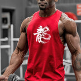 Seven Joe chinese Dragon cotton sleeveless shirts tank top men