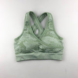 Comfy Wide Stripes Cross Back Sports Bra Women Seamless