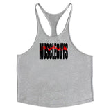 Bodybuilding Stringer Tank Top Men Cotton Curved