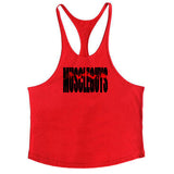 Bodybuilding Stringer Tank Top Men Cotton Curved