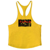 Bodybuilding Stringer Tank Top Men Cotton Curved