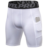 Mens Sportswear Gyms Shorts Compression Secure Pocket
